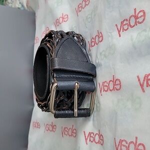 Amiee Lynn boho weaved leather belt Sz M/L Bohemian